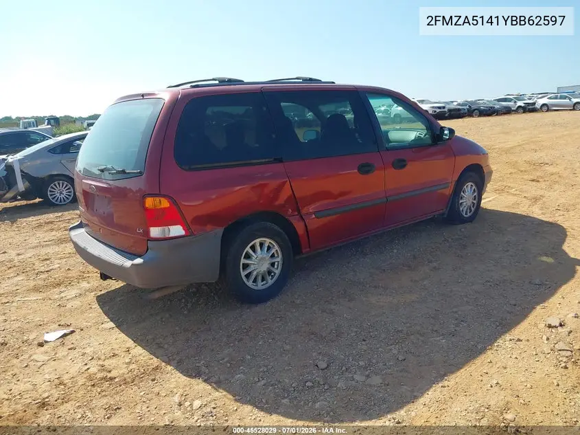2000 Ford Windstar Lx VIN: 2FMZA5141YBB62597 Lot: 45528029