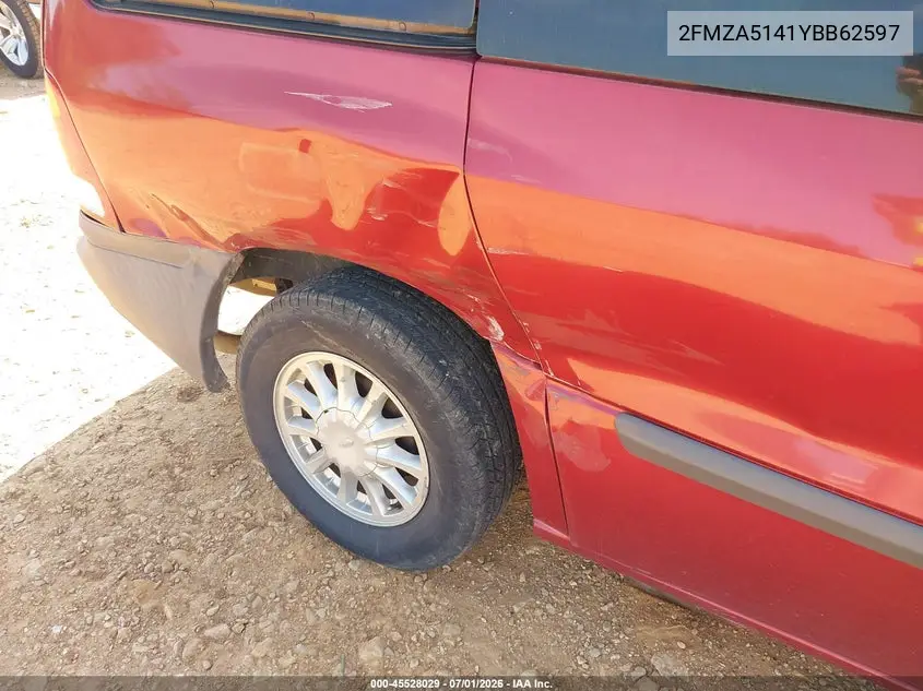 2000 Ford Windstar Lx VIN: 2FMZA5141YBB62597 Lot: 45528029