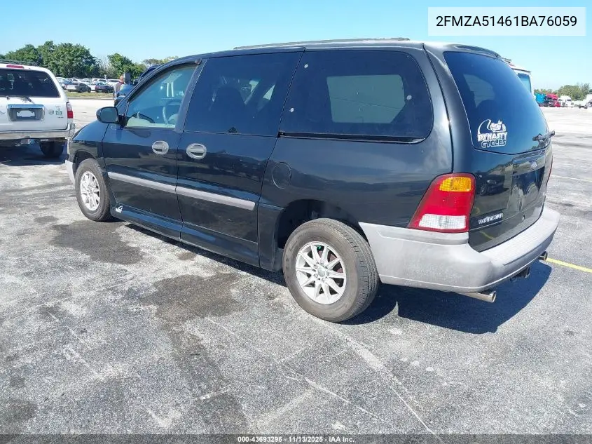 2001 Ford Windstar Lx VIN: 2FMZA51461BA76059 Lot: 43693296