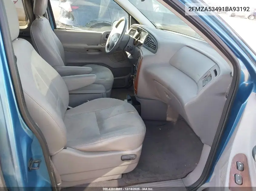 2001 Ford Windstar Sel VIN: 2FMZA53491BA93192 Lot: 43915569