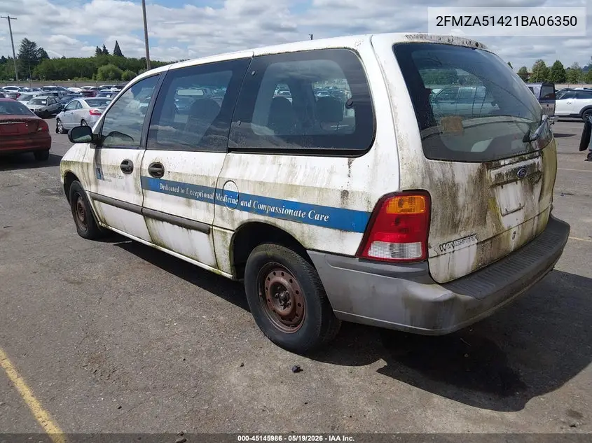 2001 Ford Windstar Lx VIN: 2FMZA51421BA06350 Lot: 45145986