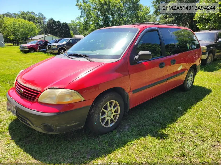 2001 Ford Windstar Lx VIN: 2FMZA51431BA94244 Lot: 45307248