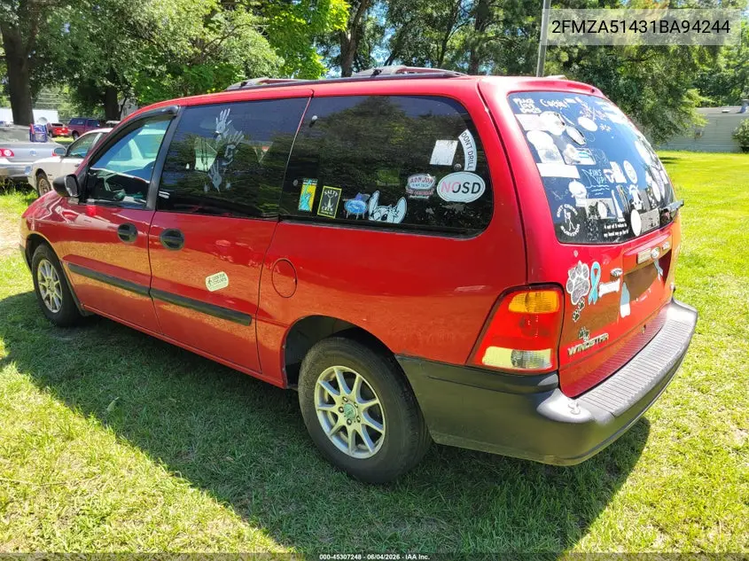 2001 Ford Windstar Lx VIN: 2FMZA51431BA94244 Lot: 45307248