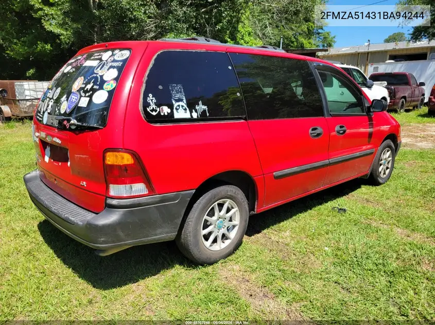 2001 Ford Windstar Lx VIN: 2FMZA51431BA94244 Lot: 45307248