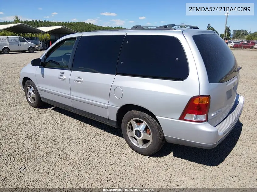2001 Ford Windstar Se Sport VIN: 2FMDA57421BA40399 Lot: 45391000