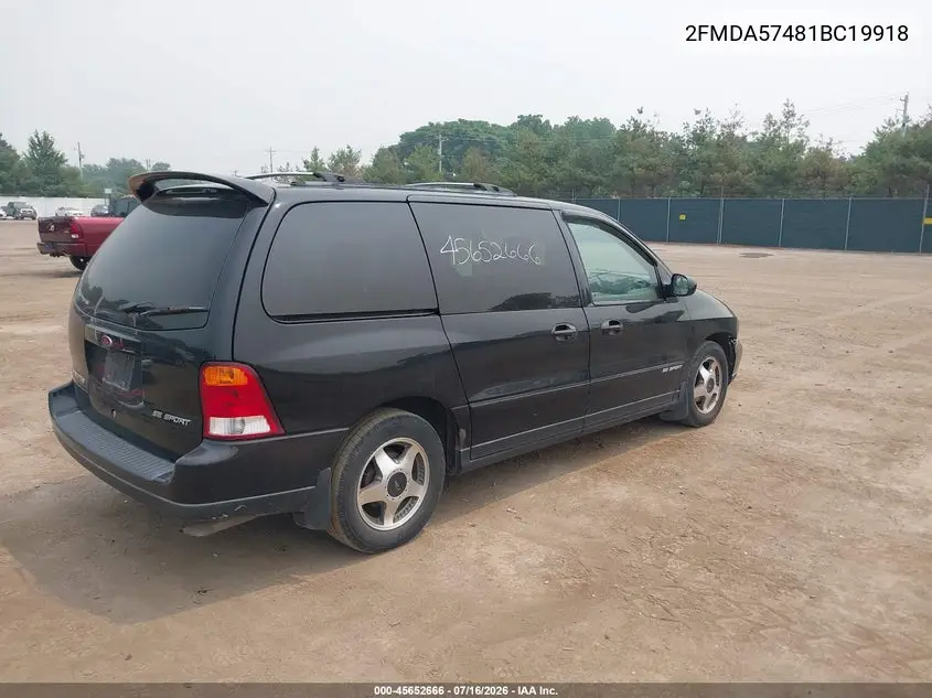 2001 Ford Windstar Se Sport VIN: 2FMDA57481BC19918 Lot: 45652666