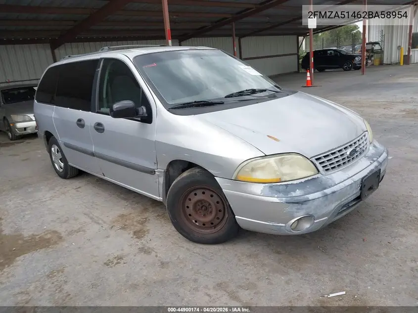 2002 Ford Windstar Lx VIN: 2FMZA51462BA58954 Lot: 44900174