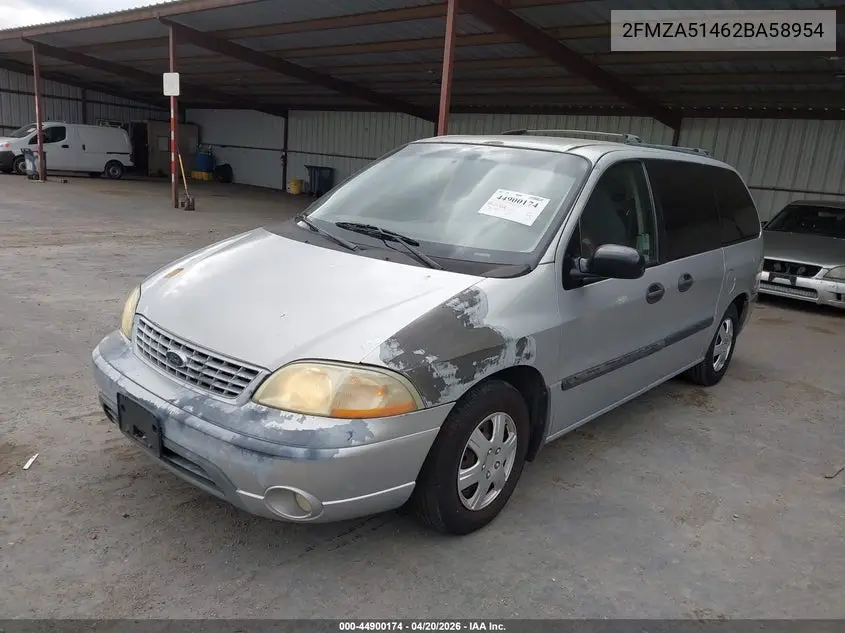 2002 Ford Windstar Lx VIN: 2FMZA51462BA58954 Lot: 44900174