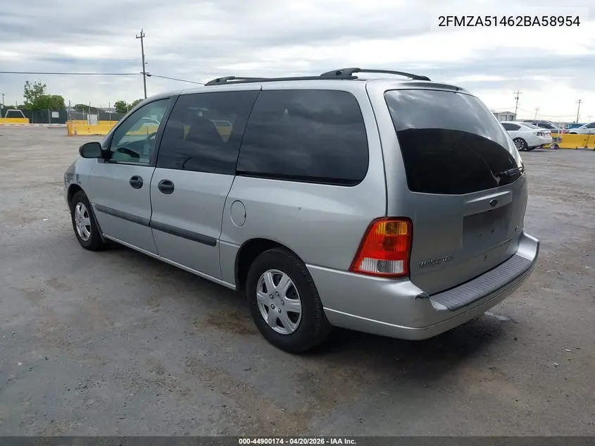 2002 Ford Windstar Lx VIN: 2FMZA51462BA58954 Lot: 44900174