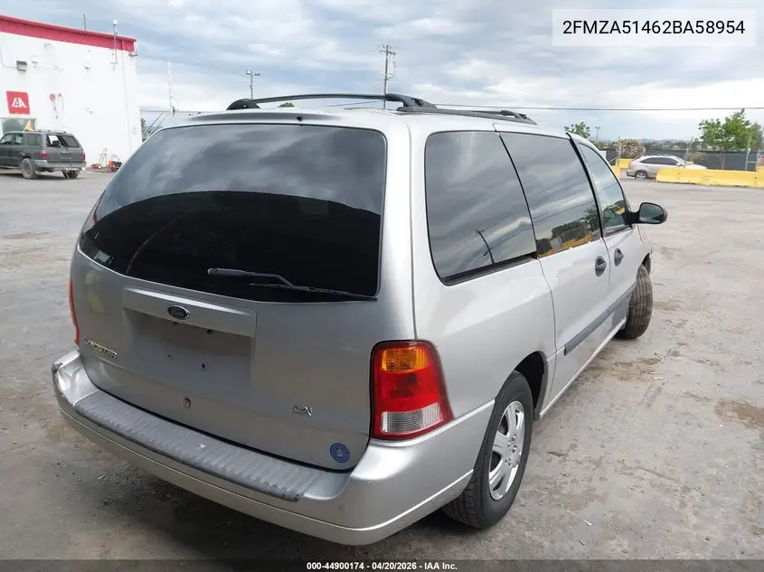 2002 Ford Windstar Lx VIN: 2FMZA51462BA58954 Lot: 44900174