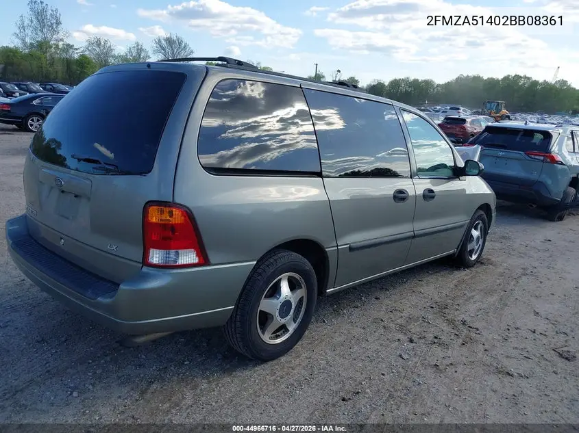 2002 Ford Windstar Lx VIN: 2FMZA51402BB08361 Lot: 44966716