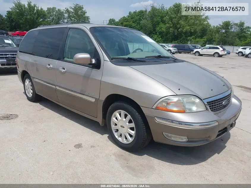 2002 Ford Windstar Limited VIN: 2FMDA58412BA76570 Lot: 45274044
