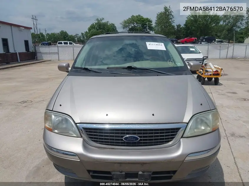 2002 Ford Windstar Limited VIN: 2FMDA58412BA76570 Lot: 45274044