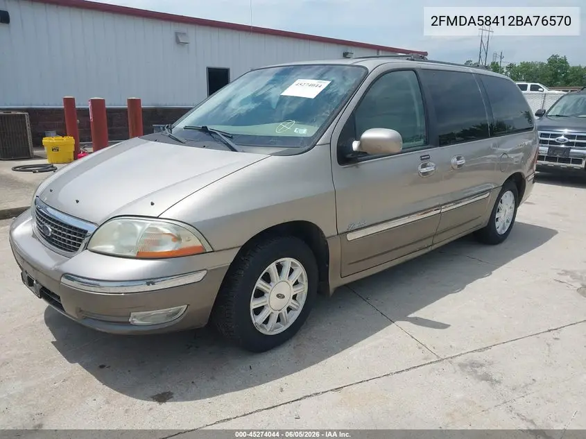 2002 Ford Windstar Limited VIN: 2FMDA58412BA76570 Lot: 45274044