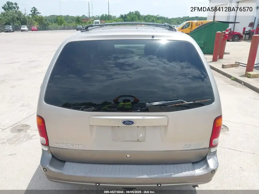 2002 Ford Windstar Limited VIN: 2FMDA58412BA76570 Lot: 45274044