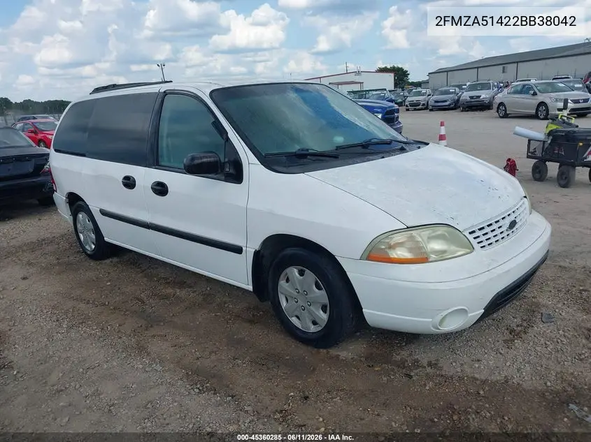 2002 Ford Windstar Lx VIN: 2FMZA51422BB38042 Lot: 45360285