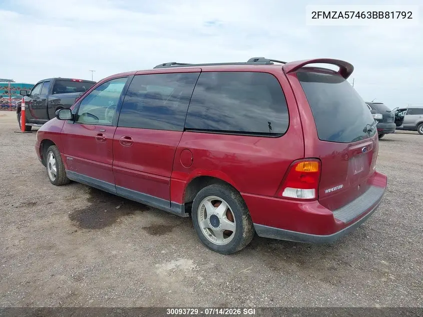 2003 Ford Windstar Sport VIN: 2FMZA57463BB81792 Lot: 30093729