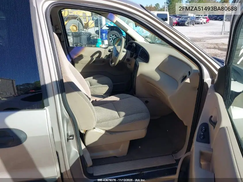 2003 Ford Windstar Lx VIN: 2FMZA51493BA80688 Lot: 43676376