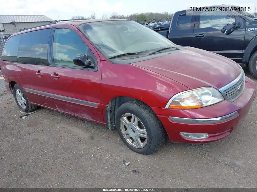 2003 Ford Windstar Se VIN: 2FMZA52493BA94315 Lot: 44929408