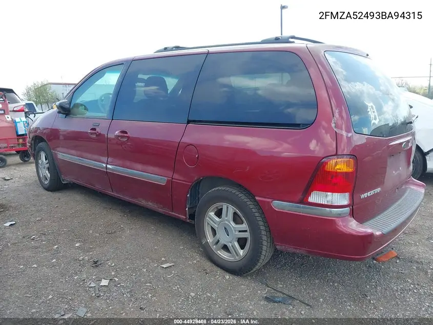 2003 Ford Windstar Se VIN: 2FMZA52493BA94315 Lot: 44929408