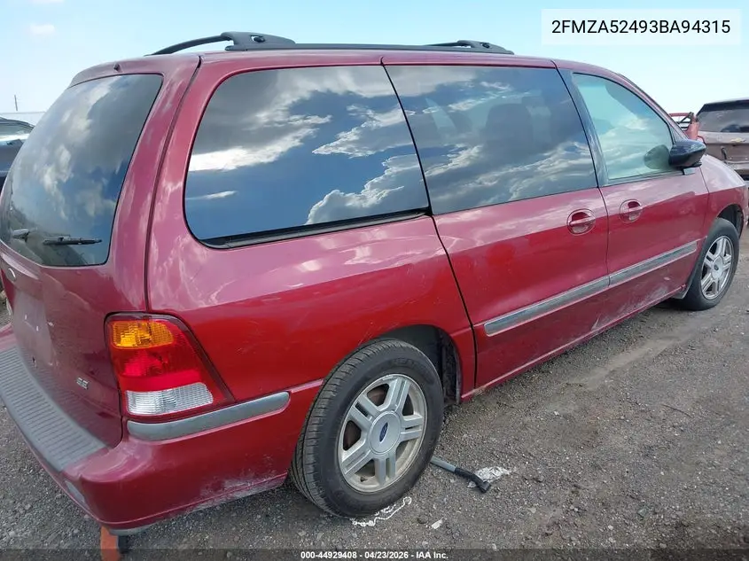 2003 Ford Windstar Se VIN: 2FMZA52493BA94315 Lot: 44929408