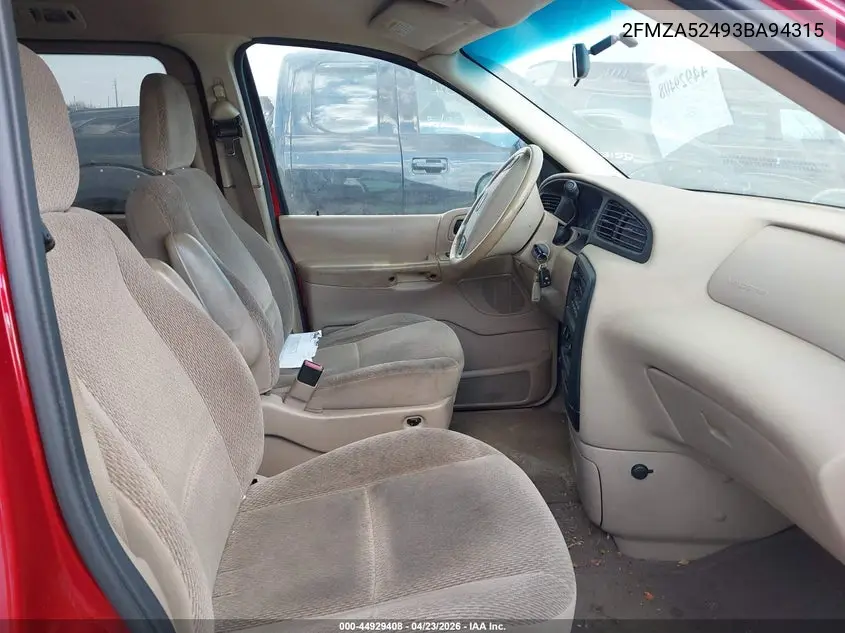 2003 Ford Windstar Se VIN: 2FMZA52493BA94315 Lot: 44929408