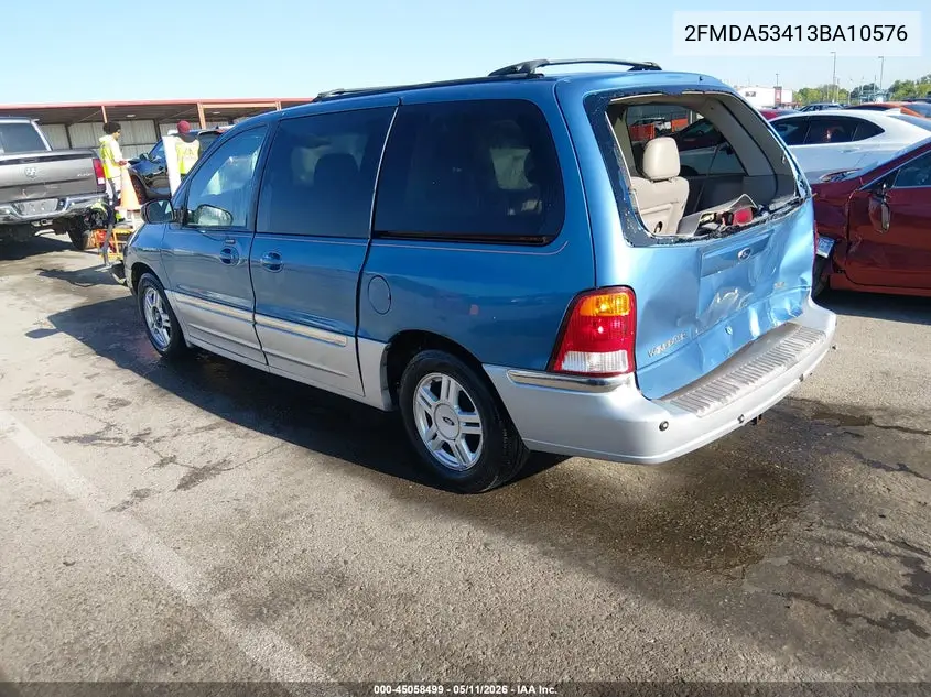 2003 Ford Windstar Sel VIN: 2FMDA53413BA10576 Lot: 45058499
