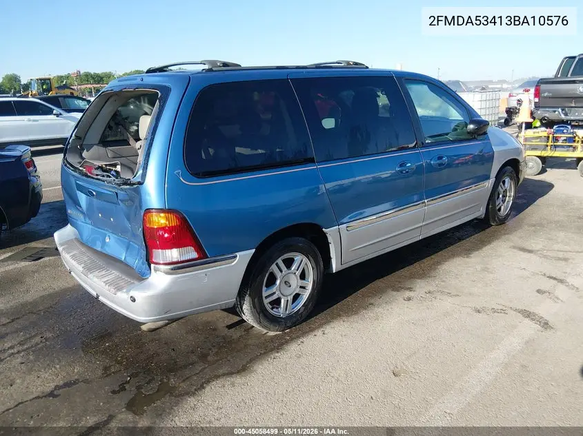 2003 Ford Windstar Sel VIN: 2FMDA53413BA10576 Lot: 45058499