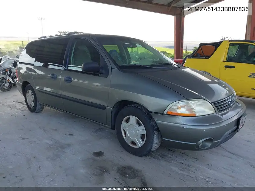 2003 Ford Windstar Lx VIN: 2FMZA51433BB07836 Lot: 45297889