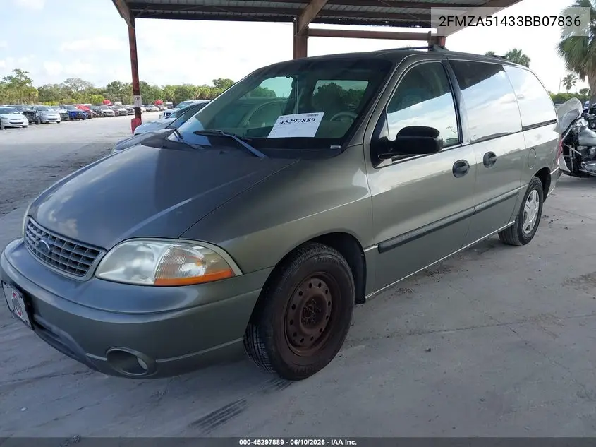 2003 Ford Windstar Lx VIN: 2FMZA51433BB07836 Lot: 45297889