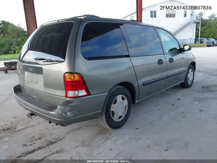 2003 Ford Windstar Lx VIN: 2FMZA51433BB07836 Lot: 45297889
