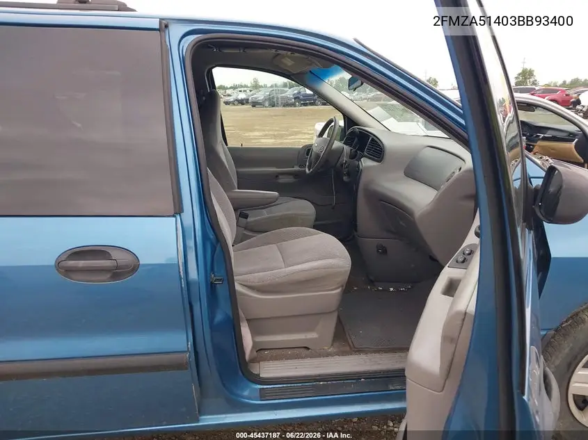 2003 Ford Windstar Lx VIN: 2FMZA51403BB93400 Lot: 45437187