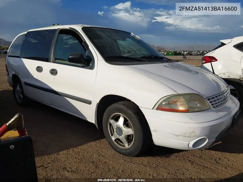 2003 Ford Windstar Lx VIN: 2FMZA51413BA16600 Lot: 45461370