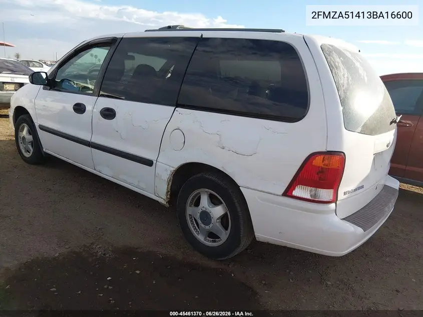 2003 Ford Windstar Lx VIN: 2FMZA51413BA16600 Lot: 45461370
