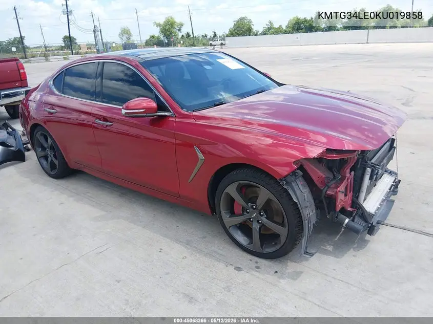 2019 Genesis G70 VIN: KMTG34LE0KU019858 Lot: 45068366