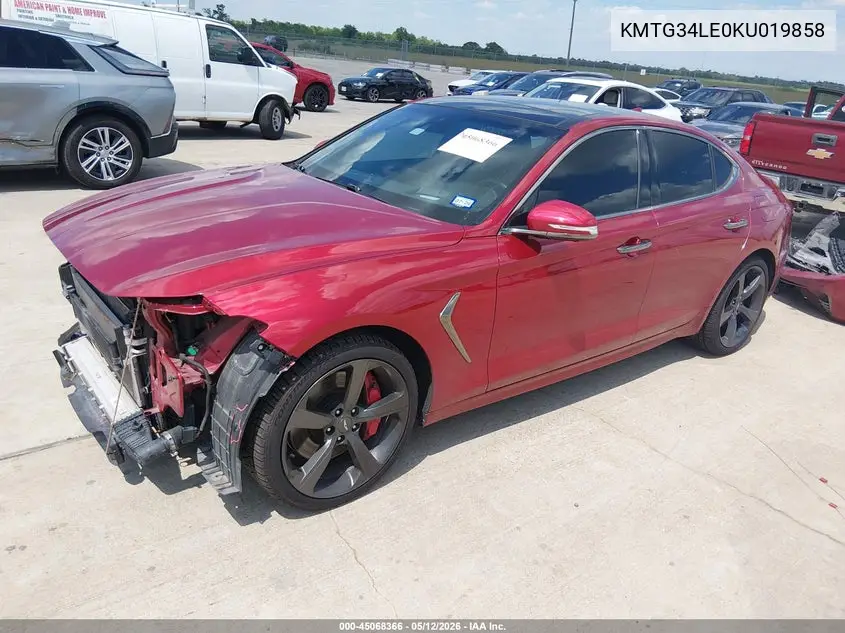 2019 Genesis G70 VIN: KMTG34LE0KU019858 Lot: 45068366