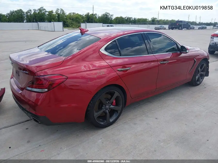 2019 Genesis G70 VIN: KMTG34LE0KU019858 Lot: 45068366