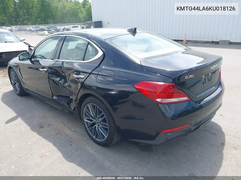 2019 Genesis G70 VIN: KMTG44LA6KU018126 Lot: 45205039