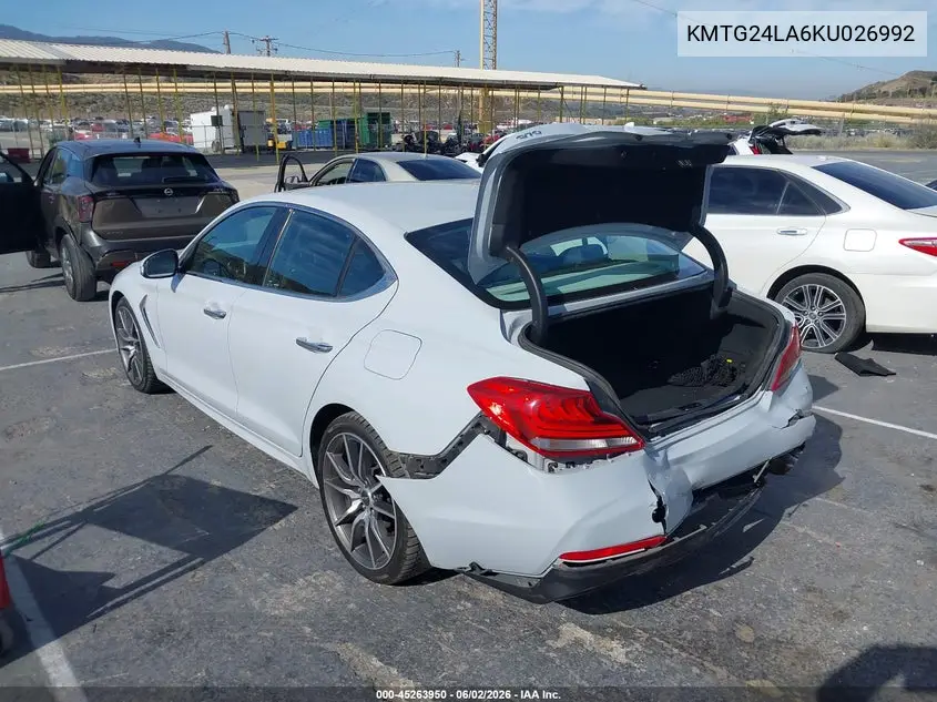 2019 Genesis G70 2.0T Sport VIN: KMTG24LA6KU026992 Lot: 45263950