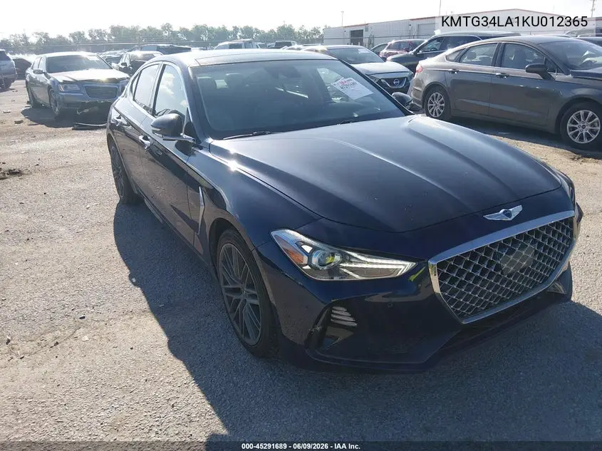 2019 Genesis G70 VIN: KMTG34LA1KU012365 Lot: 45291689
