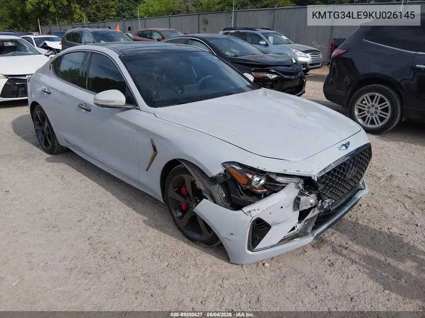 2019 Genesis G70 3.3T Advanced VIN: KMTG34LE9KU026145 Lot: 45300427