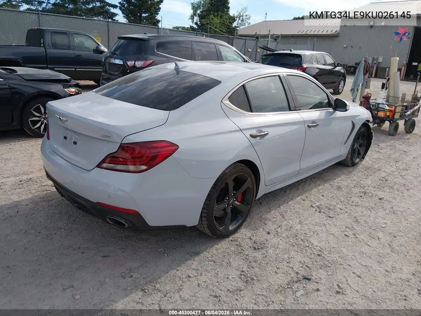 2019 Genesis G70 3.3T Advanced VIN: KMTG34LE9KU026145 Lot: 45300427