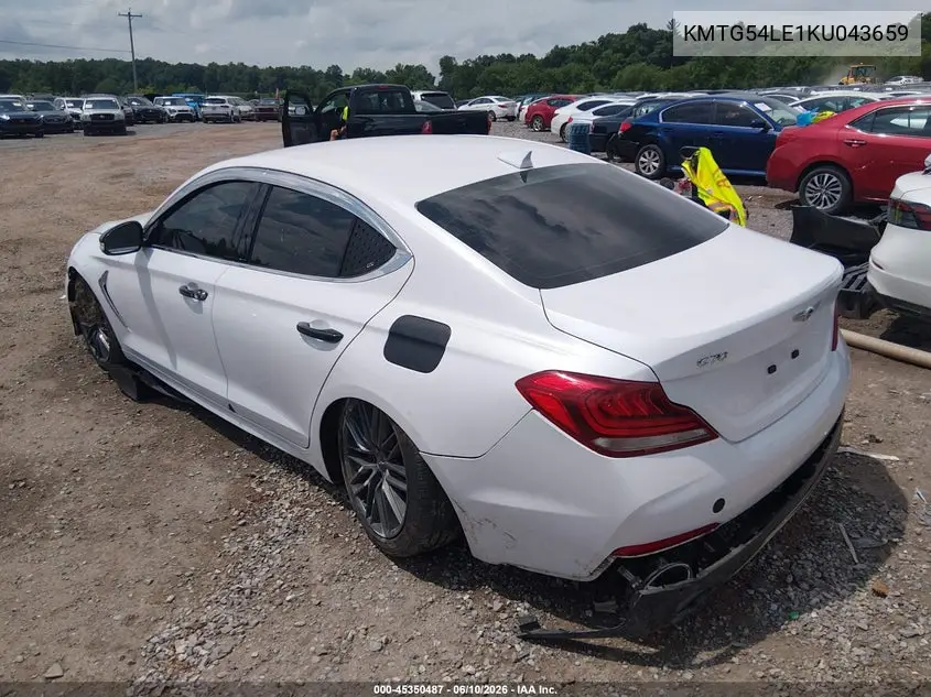 2019 Genesis G70 3.3T Advanced VIN: KMTG54LE1KU043659 Lot: 45350487