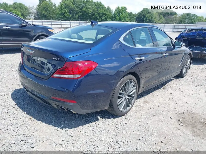 2019 Genesis G70 2.0T Advanced VIN: KMTG34LA3KU021018 Lot: 45418436