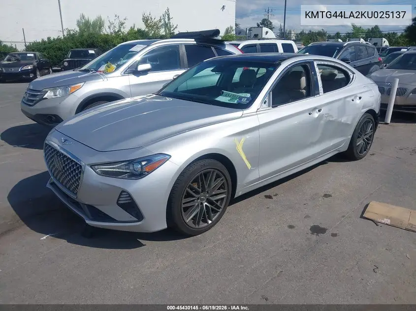 2019 Genesis G70 2.0T Advanced VIN: KMTG44LA2KU025137 Lot: 45430145