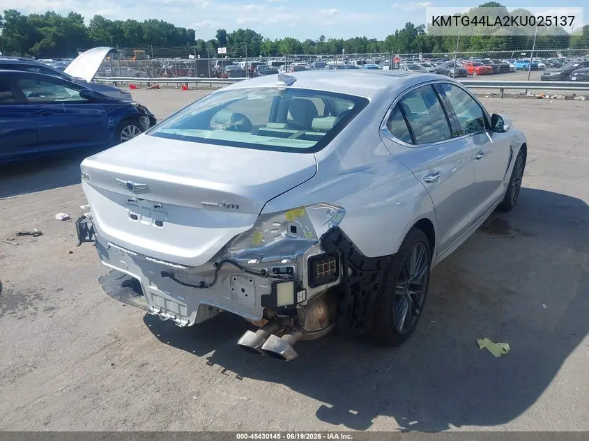 2019 Genesis G70 2.0T Advanced VIN: KMTG44LA2KU025137 Lot: 45430145