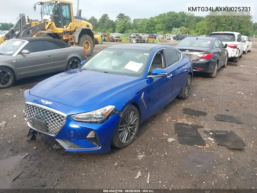 2019 Genesis G70 2.0T Advanced VIN: KMTG34LAXKU025731 Lot: 45437158