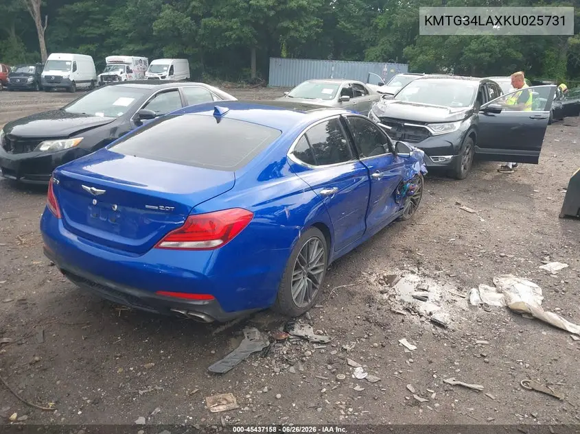 2019 Genesis G70 2.0T Advanced VIN: KMTG34LAXKU025731 Lot: 45437158