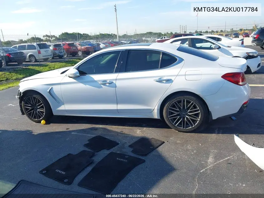 2019 Genesis G70 2.0T Advanced VIN: KMTG34LA2KU017784 Lot: 45437240