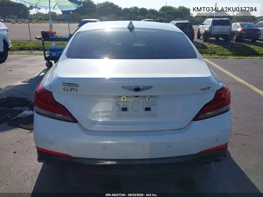 2019 Genesis G70 2.0T Advanced VIN: KMTG34LA2KU017784 Lot: 45437240